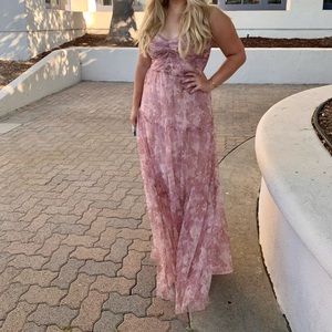 Adriana Papell Blush Formal Floral Maxi Dress